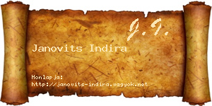 Janovits Indira névjegykártya